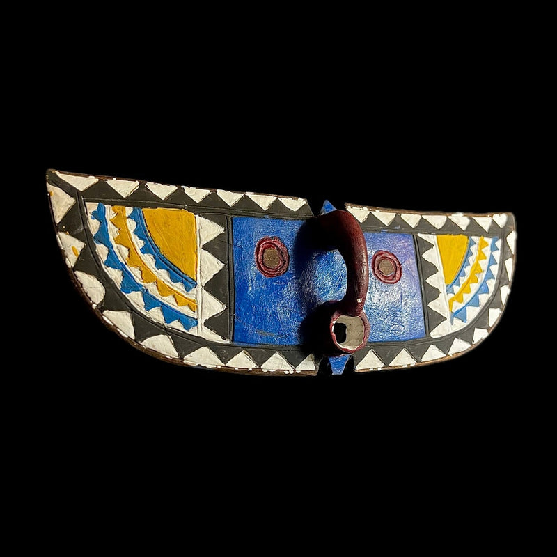 African Bobo Mask - Handcrafted Wall Hanging Art | Unique Old Owl Mask from Burkina Faso | Ethnic Sculpture for Home Decor-G1137