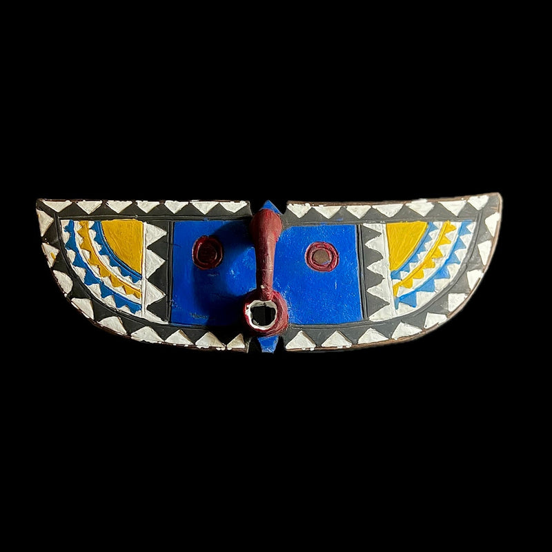 African Bobo Mask - Handcrafted Wall Hanging Art | Unique Old Owl Mask from Burkina Faso | Ethnic Sculpture for Home Decor-G1137