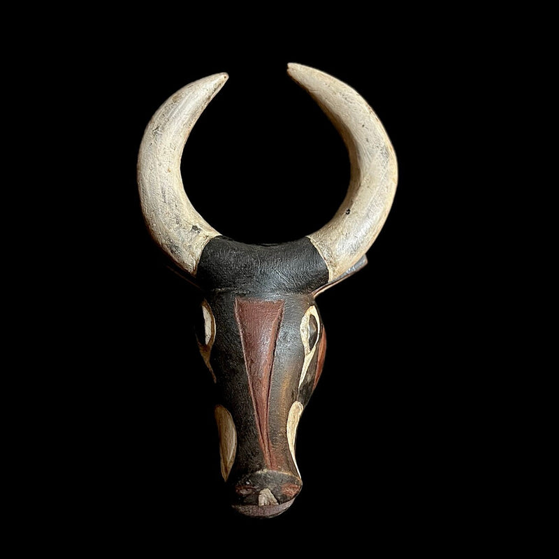 African Tribal Art Wooden Antique Bobo Bull Mask in Carved Ebony Home Décor mask-G1414