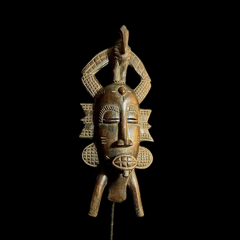 African Wooden Senufo mask Face Mask Wood Hand Carved Wall Hanging-G1167