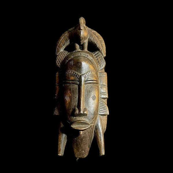 African Senufo Kpelie Mask Tribal Face Color Wall Hanging African Mask -G1178