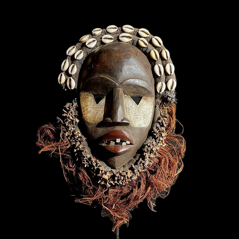 African masks DAN Liberia Wood Cowrie Shells Home Décor Wall Hanging MASK-G1426