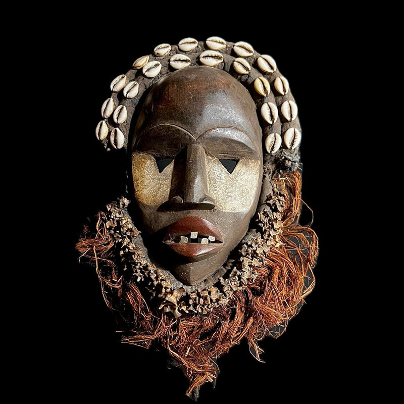 African masks DAN Liberia Wood Cowrie Shells Home Décor Wall Hanging MASK-G1426