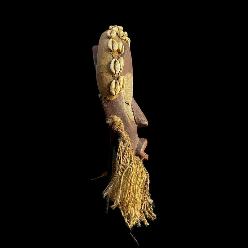 African Tribal Wooden African Dan Tribe Mask cowrie shells-G1186
