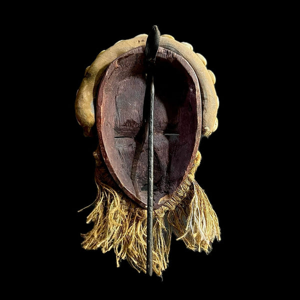African Tribal Wooden African Dan Tribe Mask cowrie shells-G1186