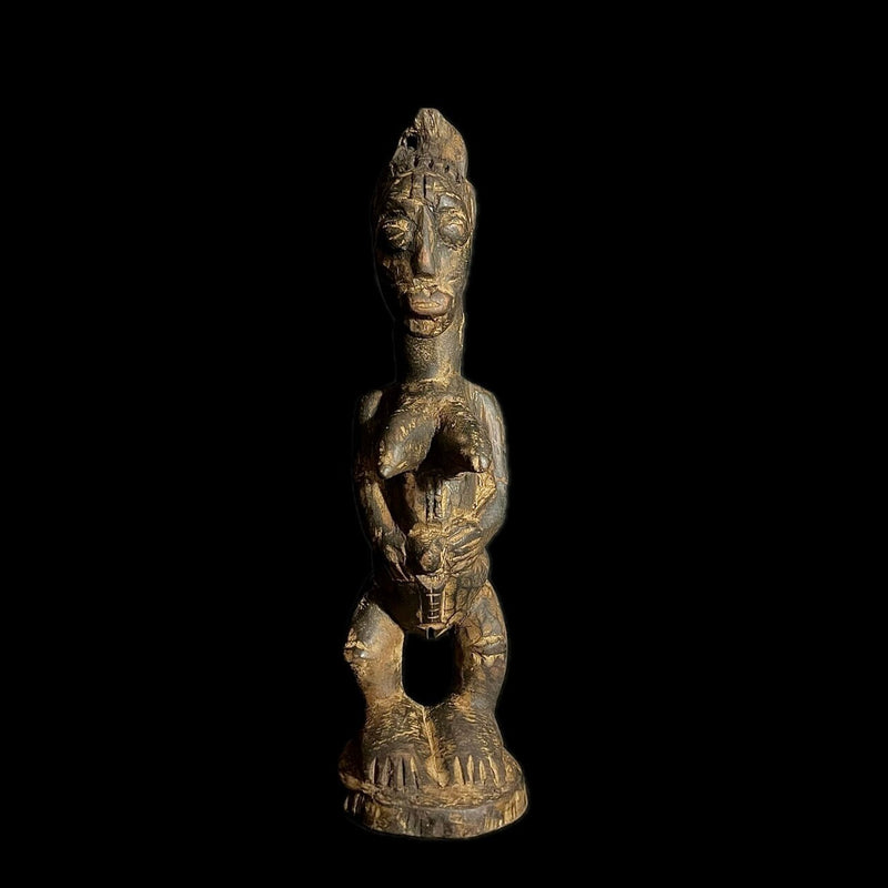 African Hemba Luba Figure The Art Of Luba Hemba Wood Decor vintage hand carved Home Décor statue-G1444
