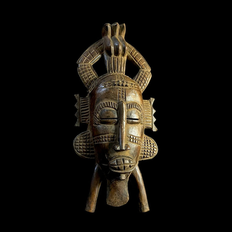 African Vintage Hand Carved Antique tribal Wooden decor Mask Senufo -G1198