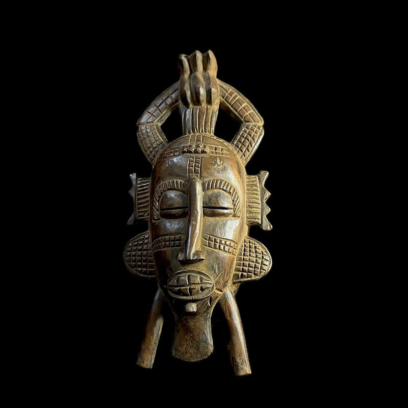 African Vintage Hand Carved Antique tribal Wooden decor Mask Senufo -G1198