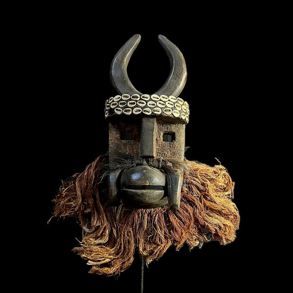 African Mask Carved Décor carved wooden Hanging Dan Mask-G1203