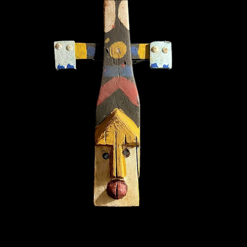 African Dogon Kanaga Mask Wood Hand Carved Wall Hanging Home Décor BOBO-G1506