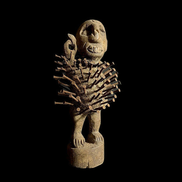 African figures primitive decor Nkisi N’Kondi hand carved statue -G1543
