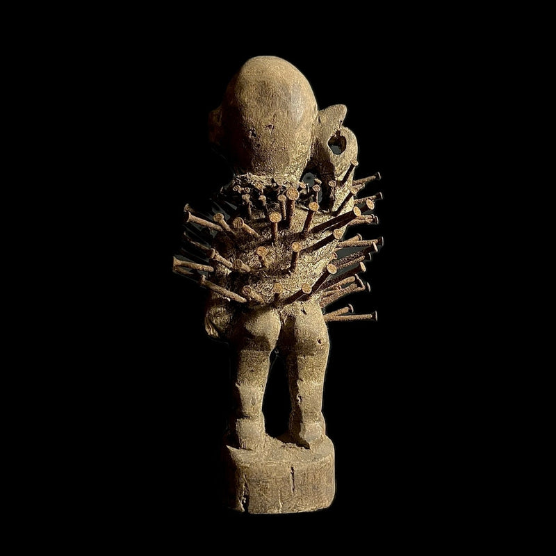 African figures primitive decor Nkisi N’Kondi hand carved statue -G1543