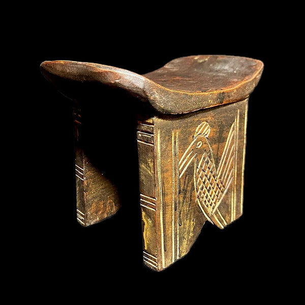 African figure African Tribal Hand wood wooden carved stool central african art west african art vintage hand carved carved wooden -G1265