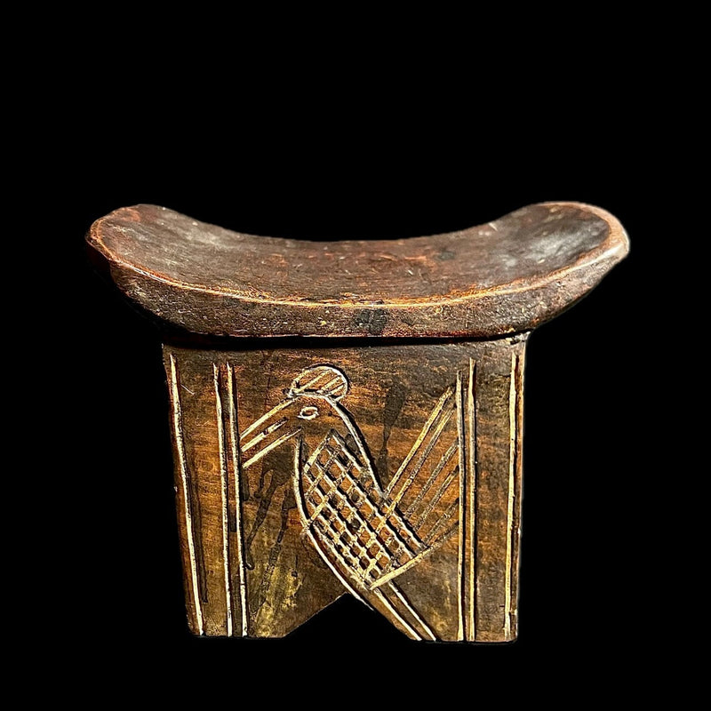 African figure African Tribal Hand wood wooden carved stool central african art west african art vintage hand carved carved wooden -G1265