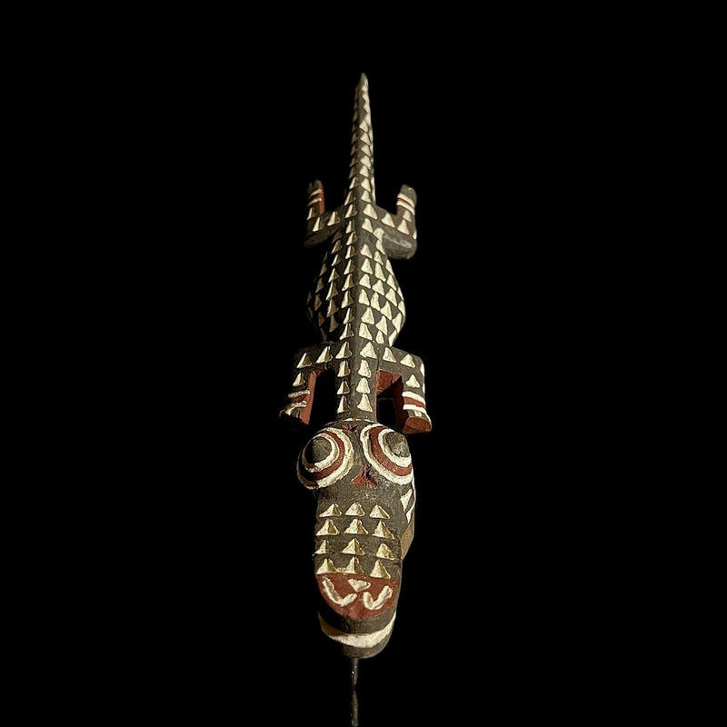 African Tribal Face Mask Wood Hand Carved Antique Bobo Crocodile Mask-G1563