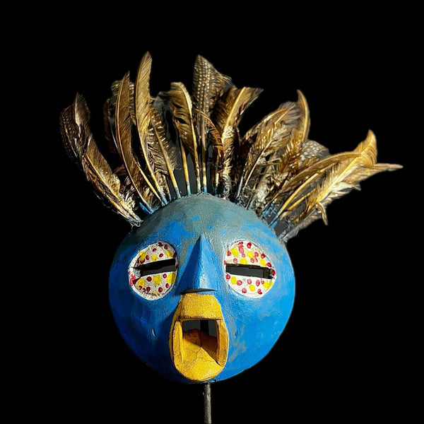 African Mask Hand Carved Round african mask Wall Art GHANA-G1287