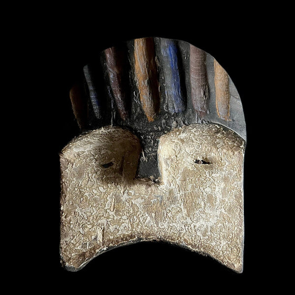 African Masks Lega Mask Carved Vintage Wall Hanging Primitive Art-G1615
