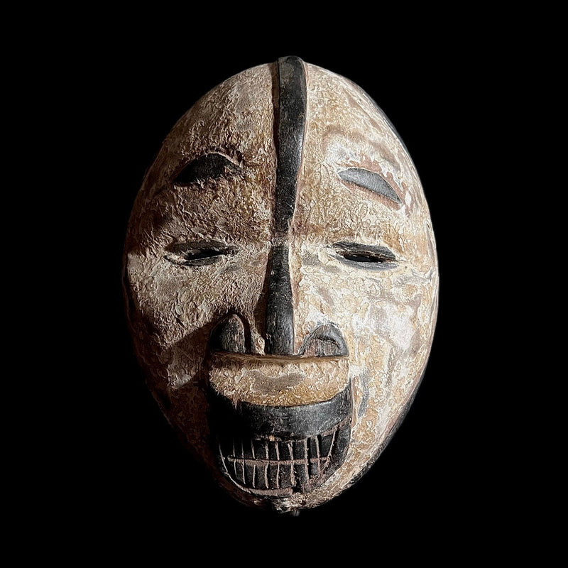 African Nigerian Igbo Wood Carved Spirit Mask Authentic Wall Hanging masks-G1647