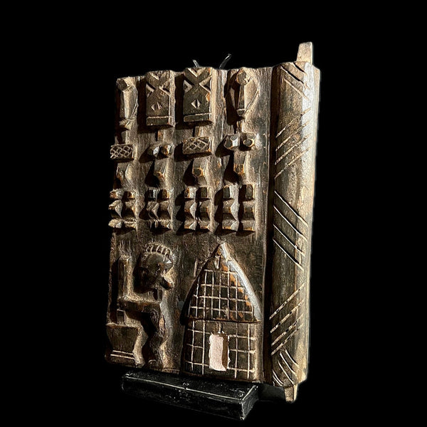 African Vintage wood door, Wall art Dogon African Wood Granary Door -G1675