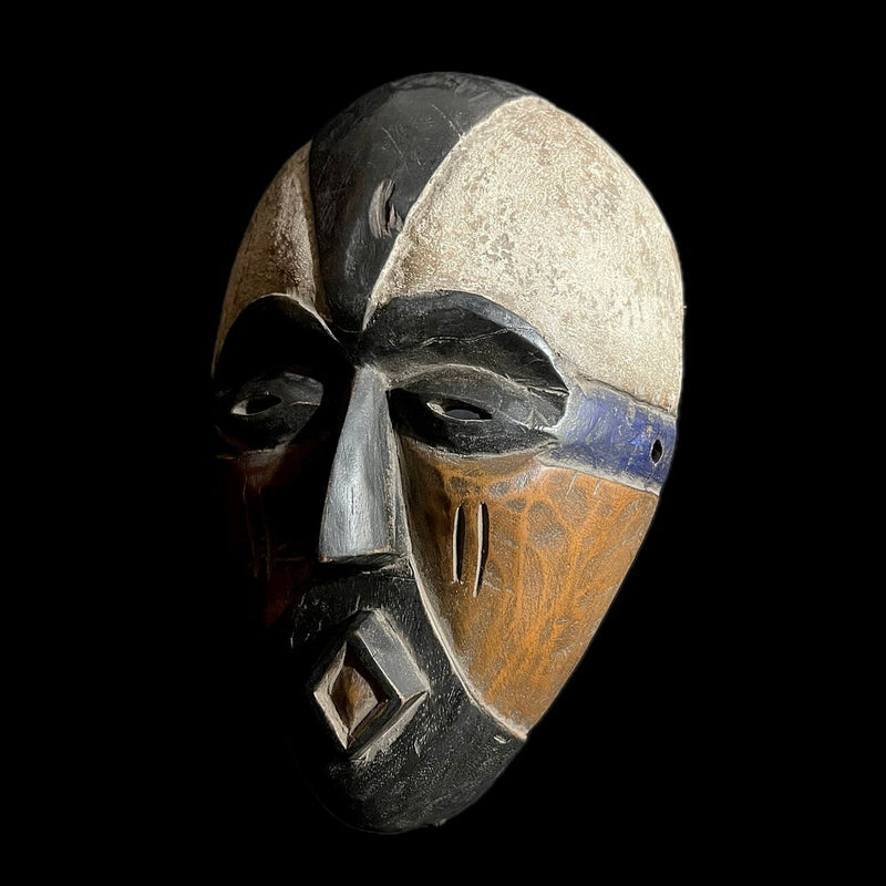 African Mask Nigerian Igbo Wood Carved Spirit Mask Vintage Wall Hanging-G1676