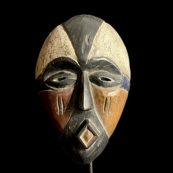 African Mask Nigerian Igbo Wood Carved Spirit Mask Vintage Wall Hanging-G1676