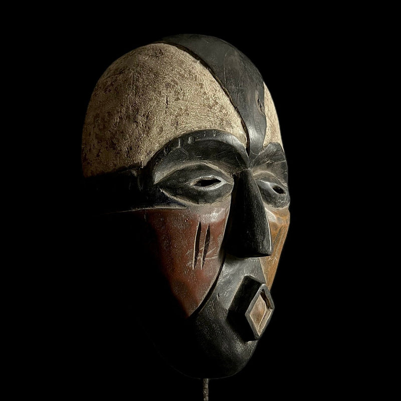 African Mask Nigerian Igbo Wood Carved Spirit Mask Vintage Wall Hanging-G1676