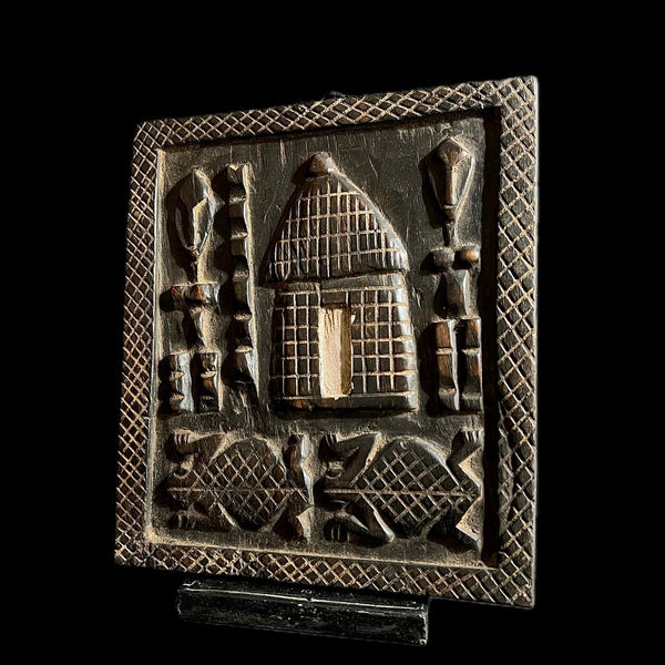 African Vintage wood door, Wall art Dogon African Wood Granary Door-G1684