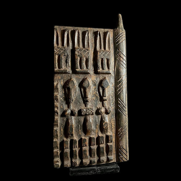 African Vintage wood door, Wall art Dogon African Wood Granary Door-G1696