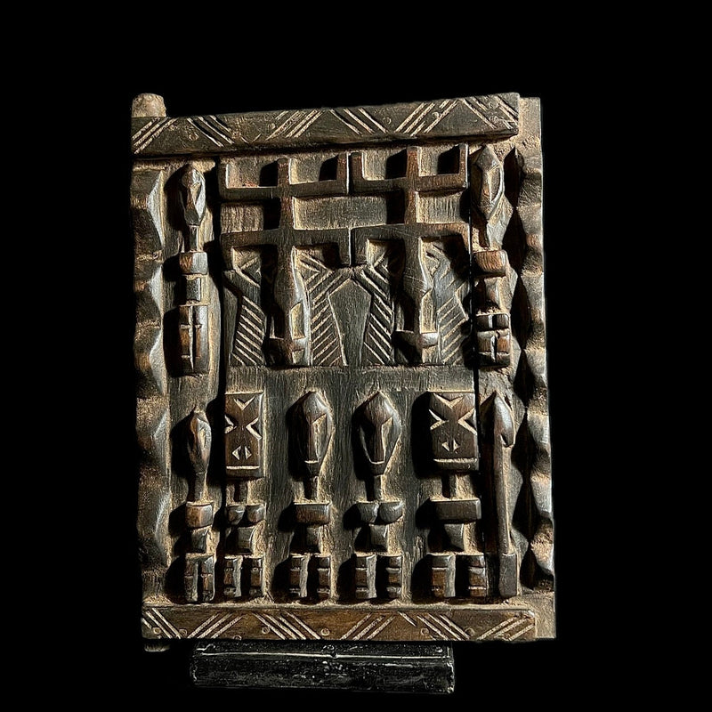 African Dogon Carved Wood Granary Door, Mali Handmade Granary Door-G1708