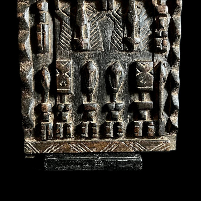 African Dogon Carved Wood Granary Door, Mali Handmade Granary Door-G1708