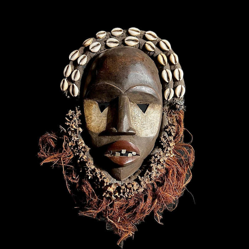 African masks DAN Liberia Wood Cowrie Shells Home Décor Wall Hanging MASK-G1426