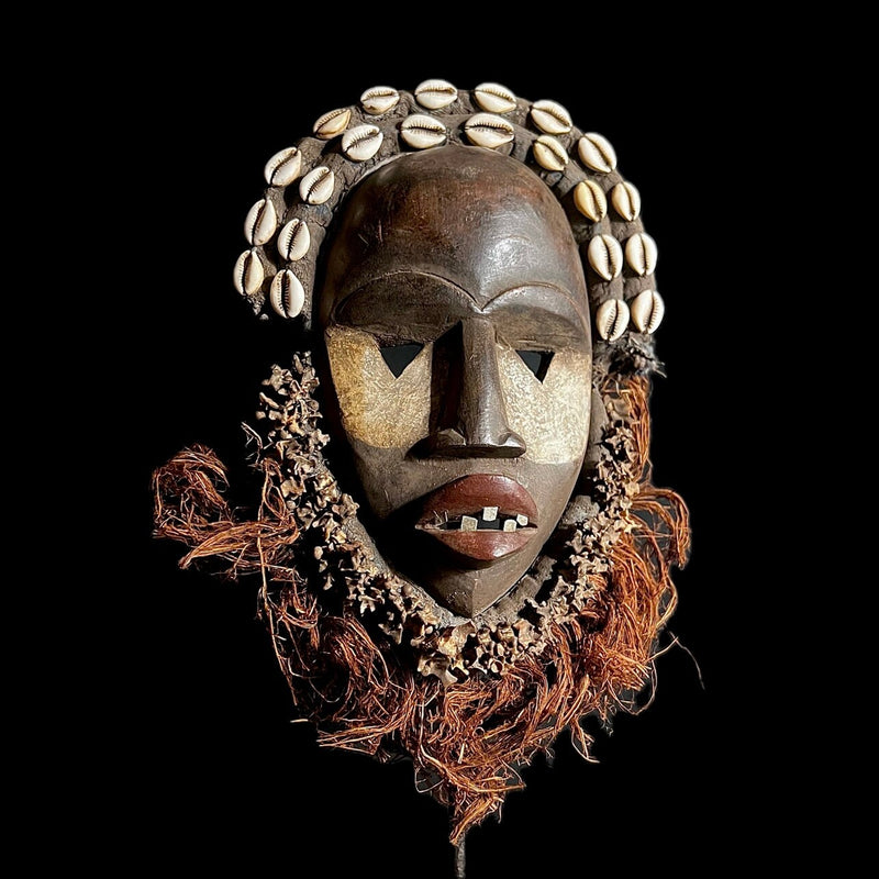 African masks DAN Liberia Wood Cowrie Shells Home Décor Wall Hanging MASK-G1426