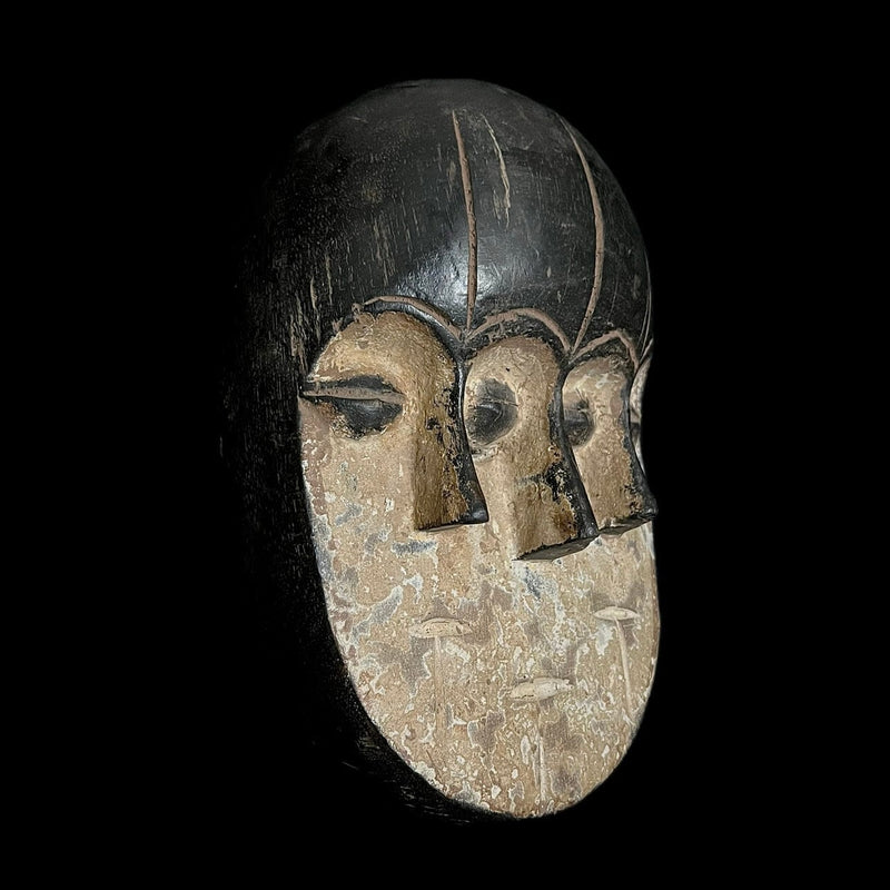 African Mask 3 Faces Lega Mask Congo Bwami Mask Society Home Décor-G1725