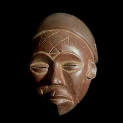 African Mask Home Décor Wood Hand Carved Vintage Wall Hanging Lega Mask-G1732