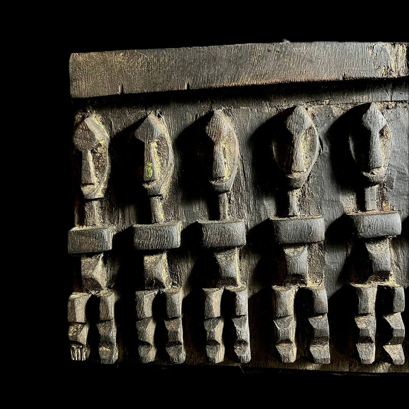 African Dogon Carved Wood Granary Door, Mali Handmade Granary Door Statues-G1745