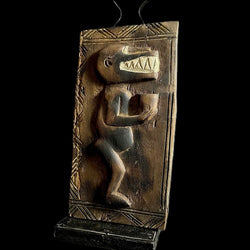 African Dogon Carved Wood Granary Door, Mali Handmade Granary Door-G1747