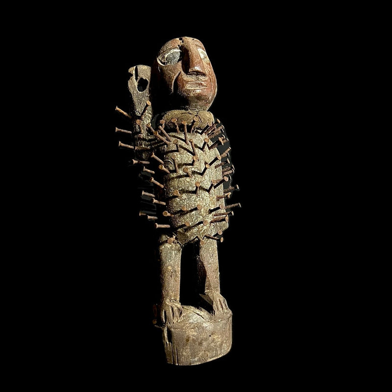 African Vintage Hand African African Nkisi-nkondi Power Figure Nail Fetish-G1475