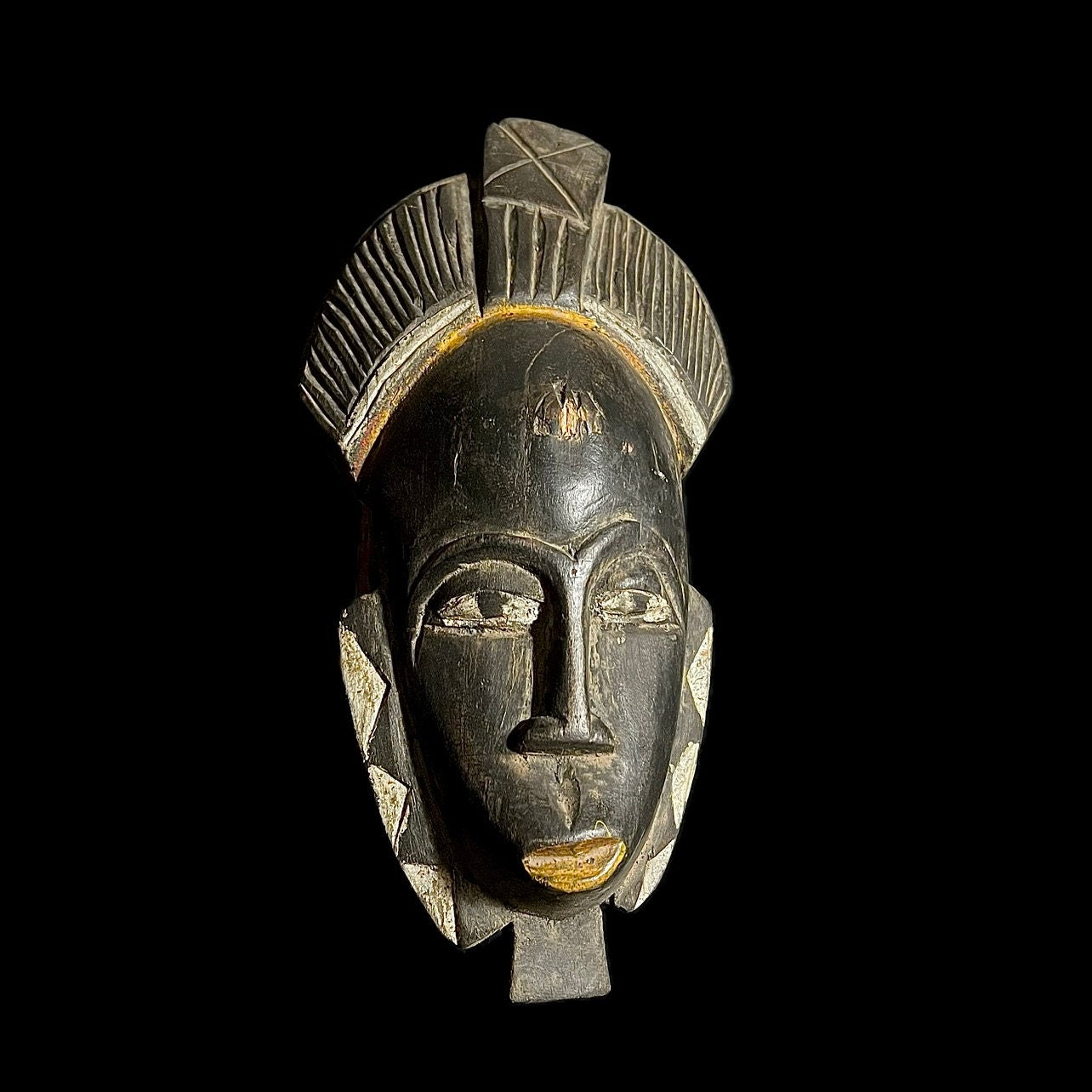 African mask Authentic Vintage Baule Tribal Mask African Face Wall Decor Handcrafted Antique Wood Art  Ethnic Home Accent-G1821
