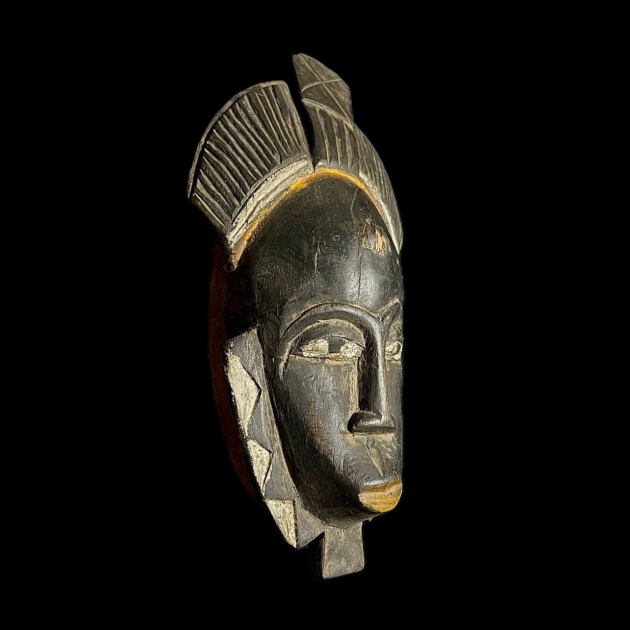 African mask Authentic Vintage Baule Tribal Mask African Face Wall Decor Handcrafted Antique Wood Art  Ethnic Home Accent-G1821