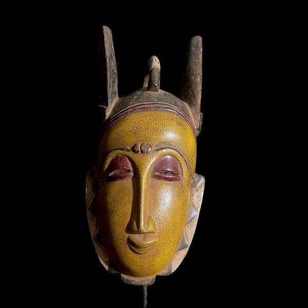 African Vintage Hand Carved Wooden decor Mask Baule Mblo -G1564