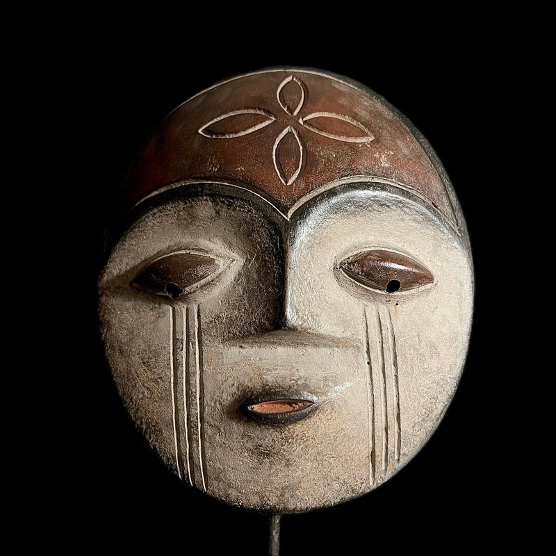 African Mask Nigerian Igbo Wood Carved Spirit Mask Vintage Wall Hanging-G1850