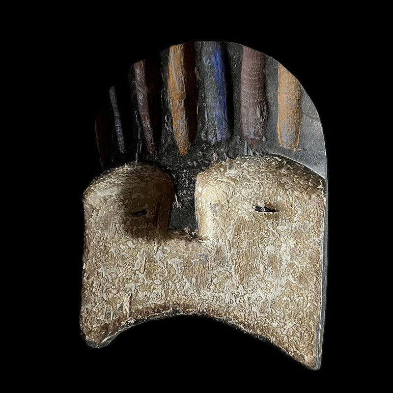 African Masks Lega Mask Carved Vintage Wall Hanging Primitive Art-G1615