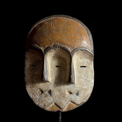 African Mask 3 Faces Lega Mask Congo Bwami Mask Society Home Décor-G1633