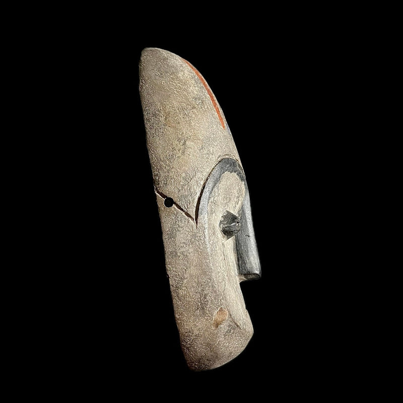 African Mask Tribal Face Wood Hand Carved Vintage Wall Hanging Lega Mask-G1915
