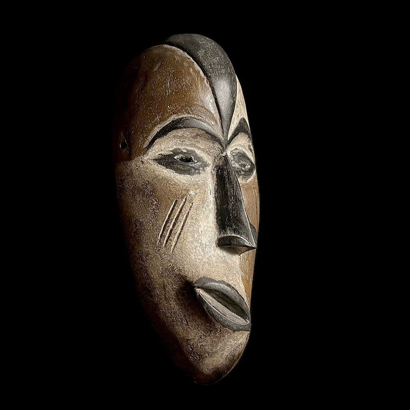 African Mask Igbo Mask African Tribal Face Mask Wood Hand Carved Vintage Wall Hanging-G1919