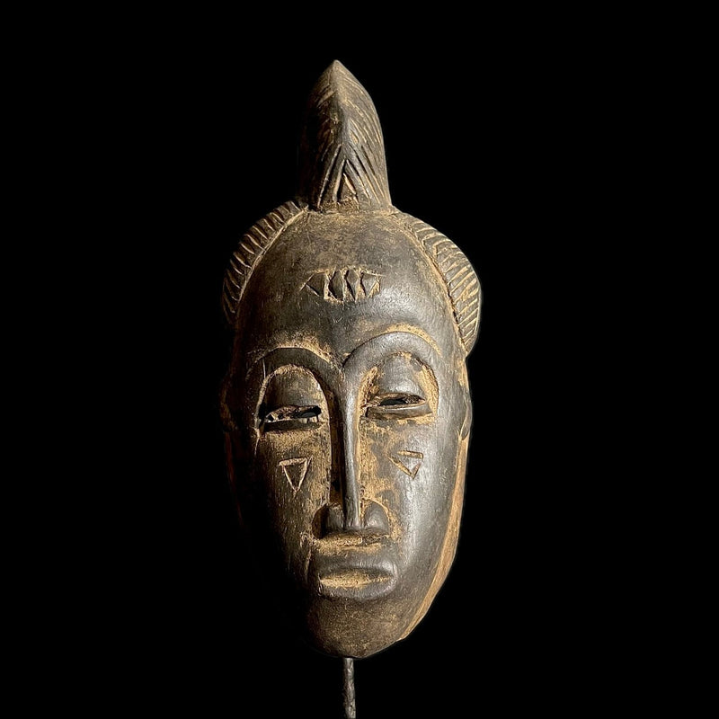 African Mask African Tribal Face Mask Wood Hand Carved Wall Hanging Baule Mask-G1920