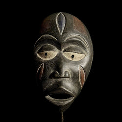 African Mask Igbo Mask African Tribal Face Mask Wood Hand Carved Vintage Wall Hanging-G1921