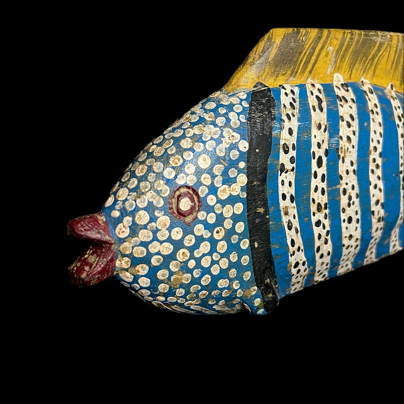African Bozo Fish puppet Statue Wood Handmade Primitive Collectibles -G1929