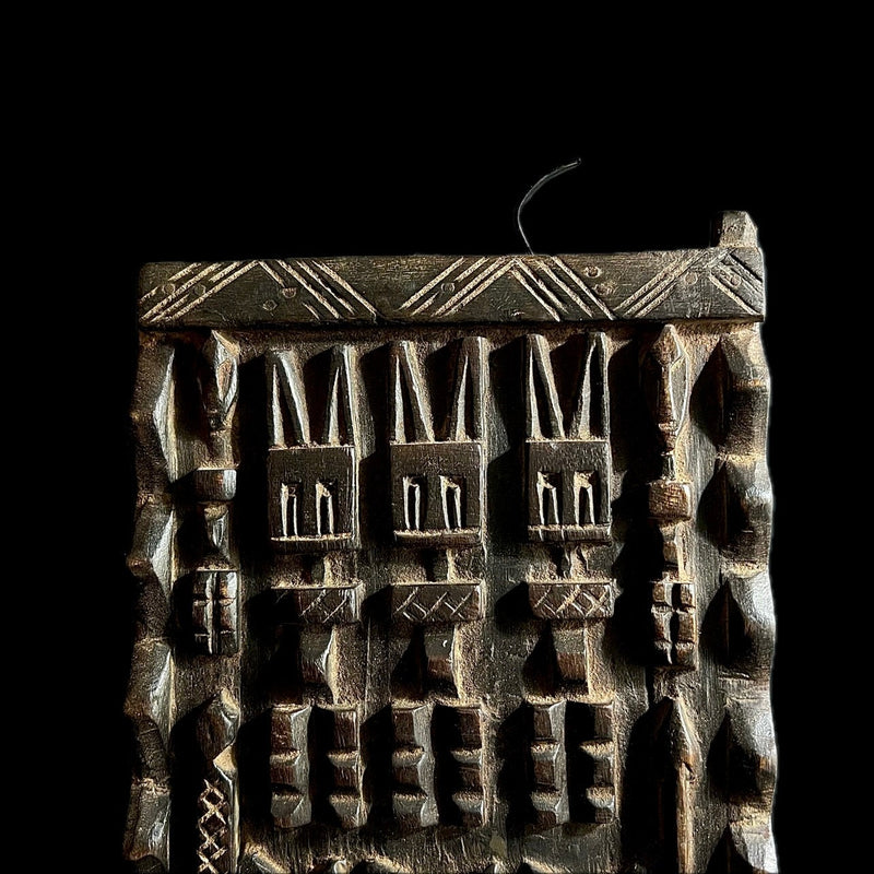 African wooden Dogon granary door hand carved Home Décor statue -G1637