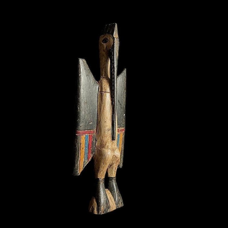 African Bird Figure Senufo People wood hand carved Home Décor statue-G1656